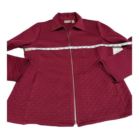 Chico's Maroon Zip Up Diamond Pattern Jacket Women's Size 1 (US 8) $139 - Picture 3 of 8